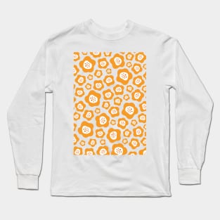 Funky Floral Pattern 5 in Orange Long Sleeve T-Shirt